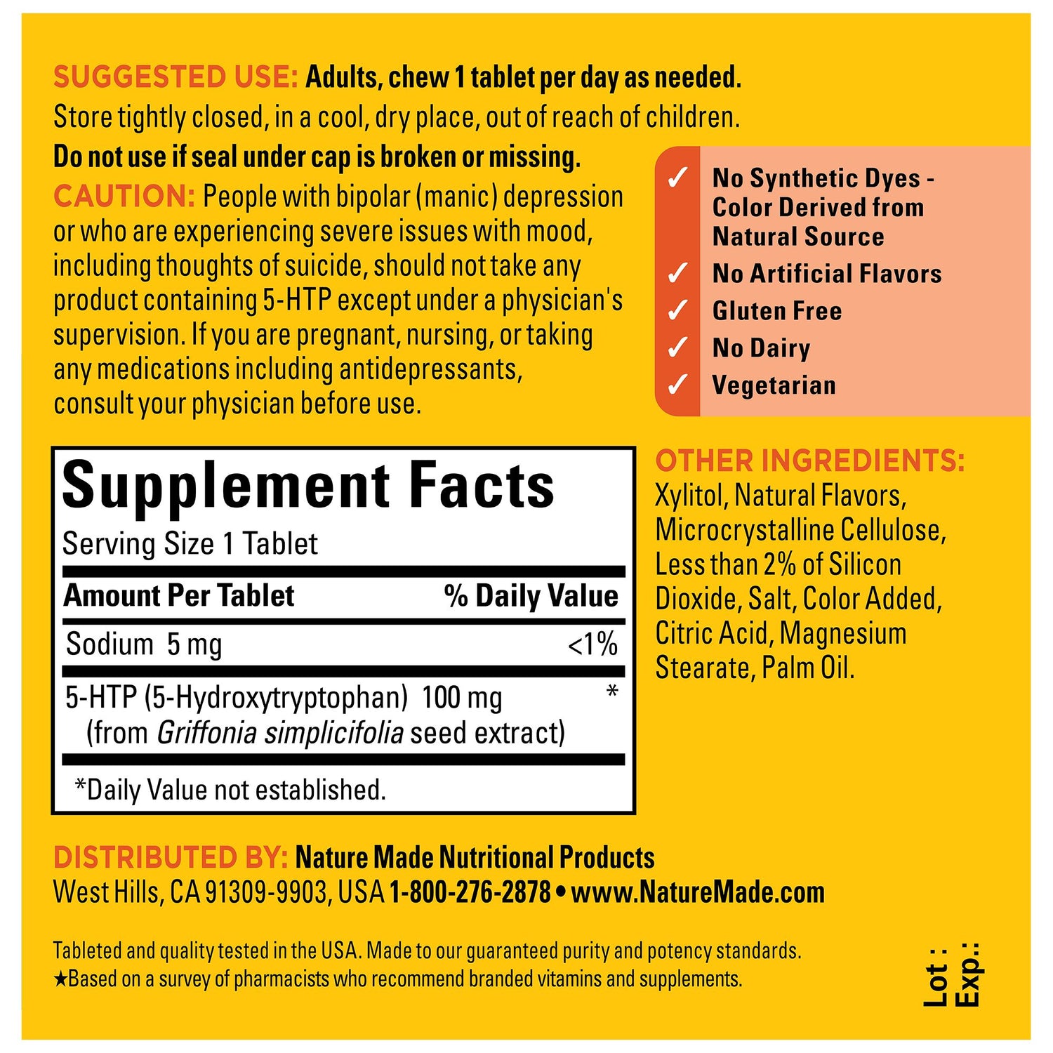5-HTP 100 mg Chewable Tablets | 