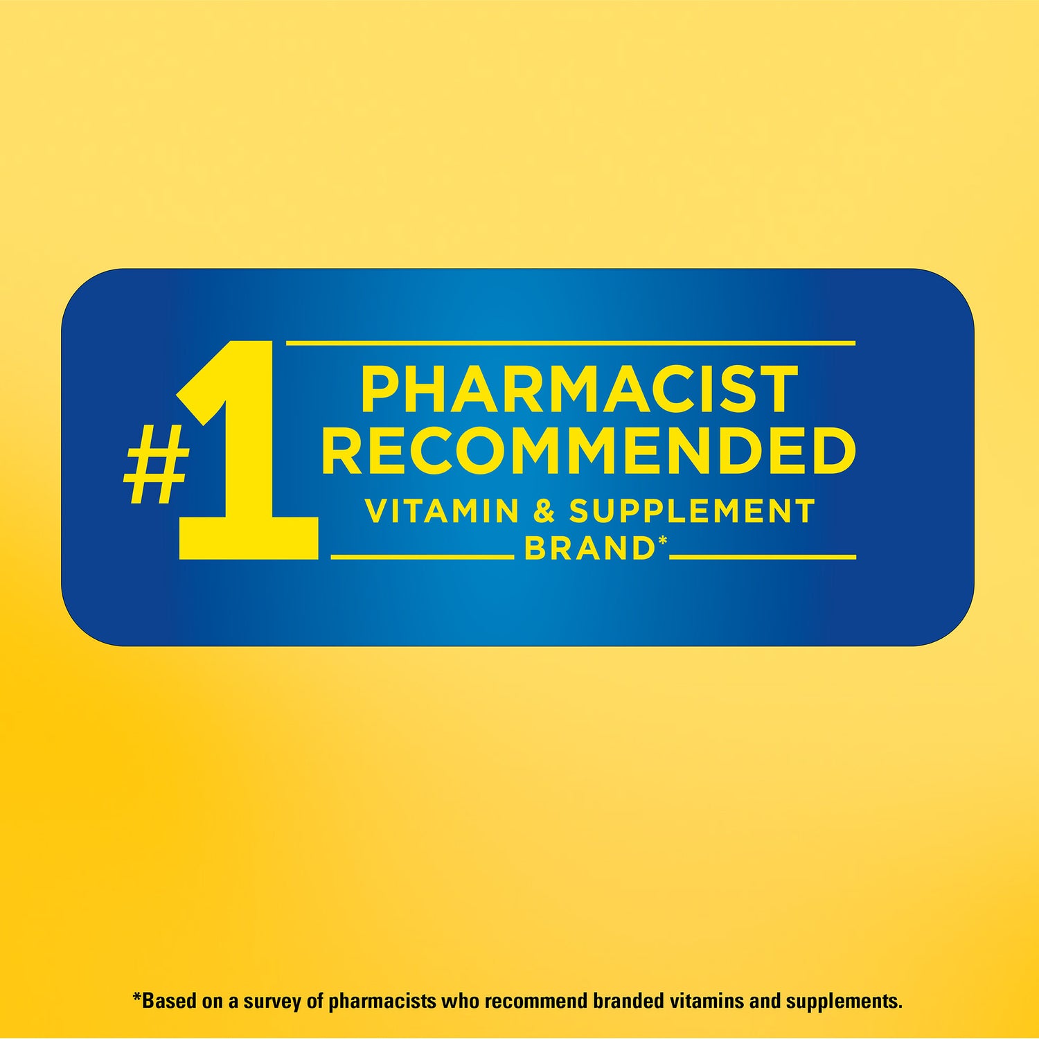 Digestive Probiotics Extra Strength 8 Billion CFU per 2 Probiotic Gummies | Graphic displaying #1 pharmacist recommended vitamin and supplement brand on a yellow background.