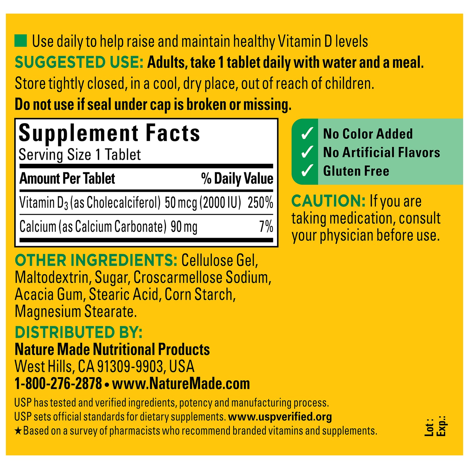 Vitamin D3 2000 IU (50 mcg) Tablets | 400