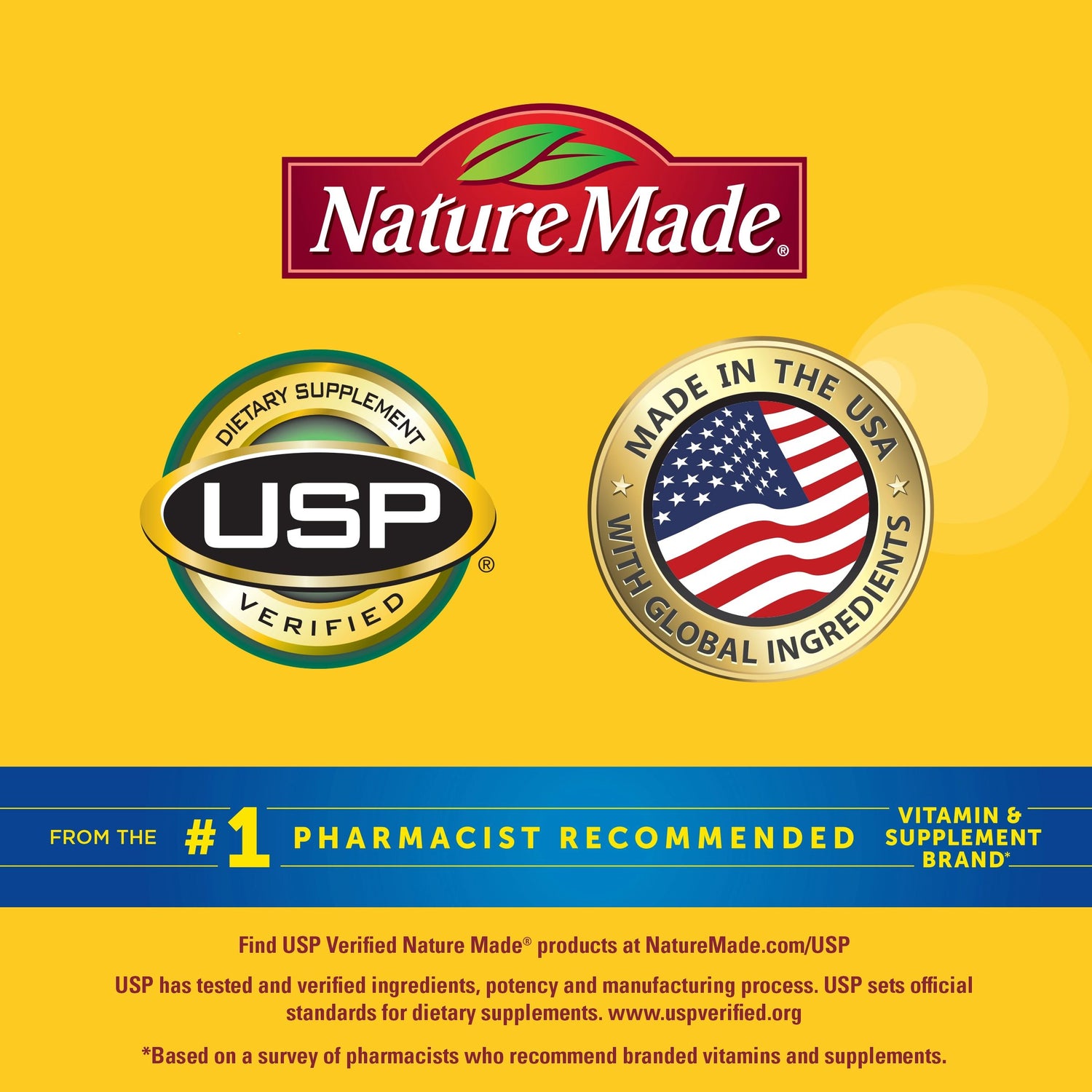 Men's Multi + Omega-3 Gummies | USP verified supplement badge and Made in USA with global ingredients seal