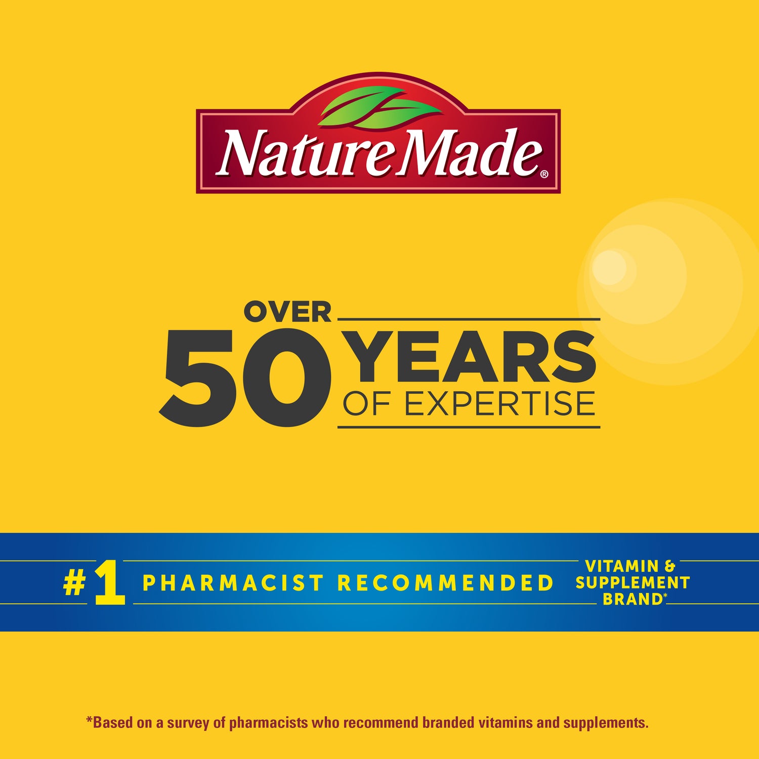 Melatonin 3 mg + Magnesium 100 mg Sleep and Relax Gummies | Nature Made brand graphic highlighting over 50 years of expertise and #1 pharmacist recommended vitamin supplement brand.