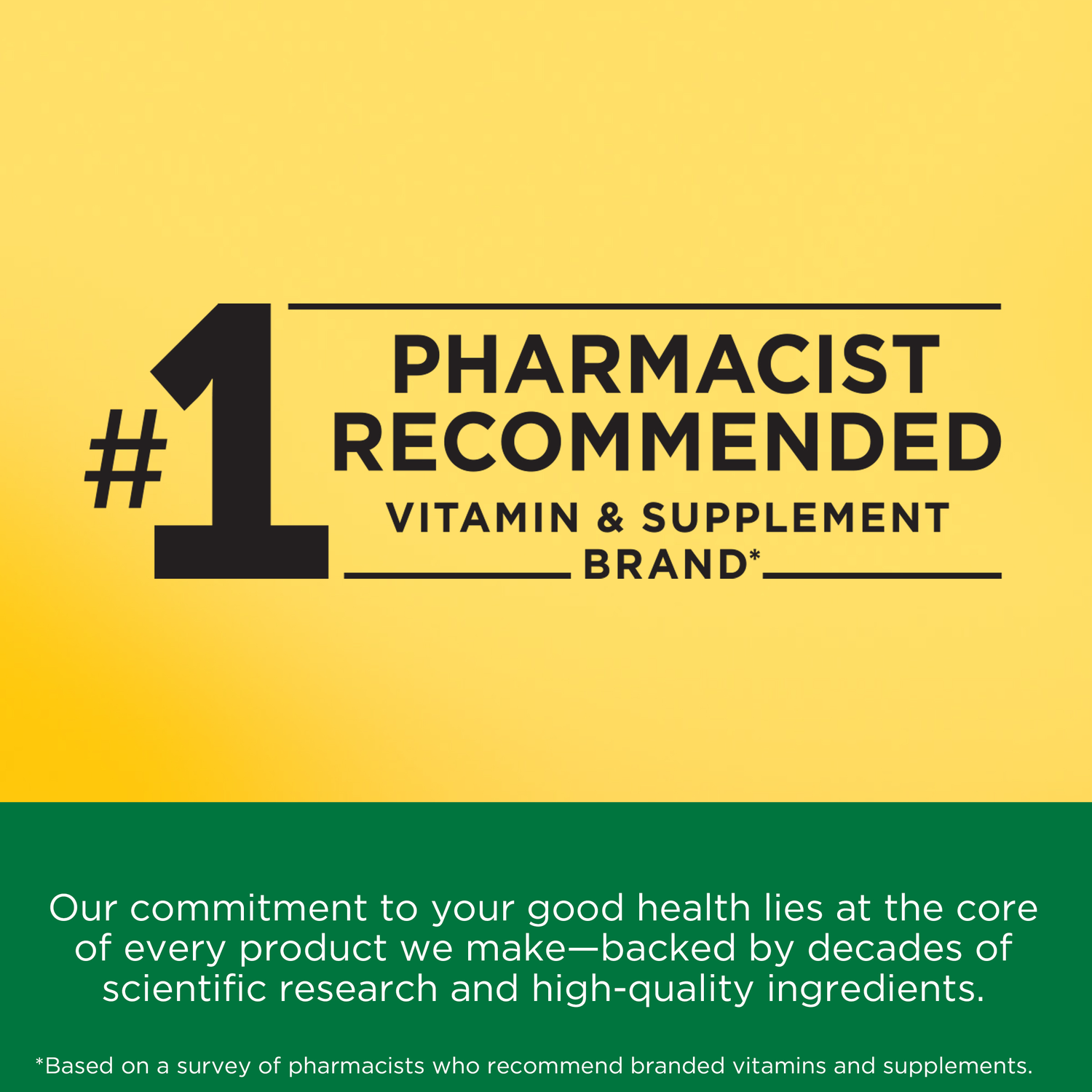 Vitamin B12 Maximum Strength 5000 mcg Softgels | Number 1 pharmacist recommended vitamin and supplement brand on a yellow background.